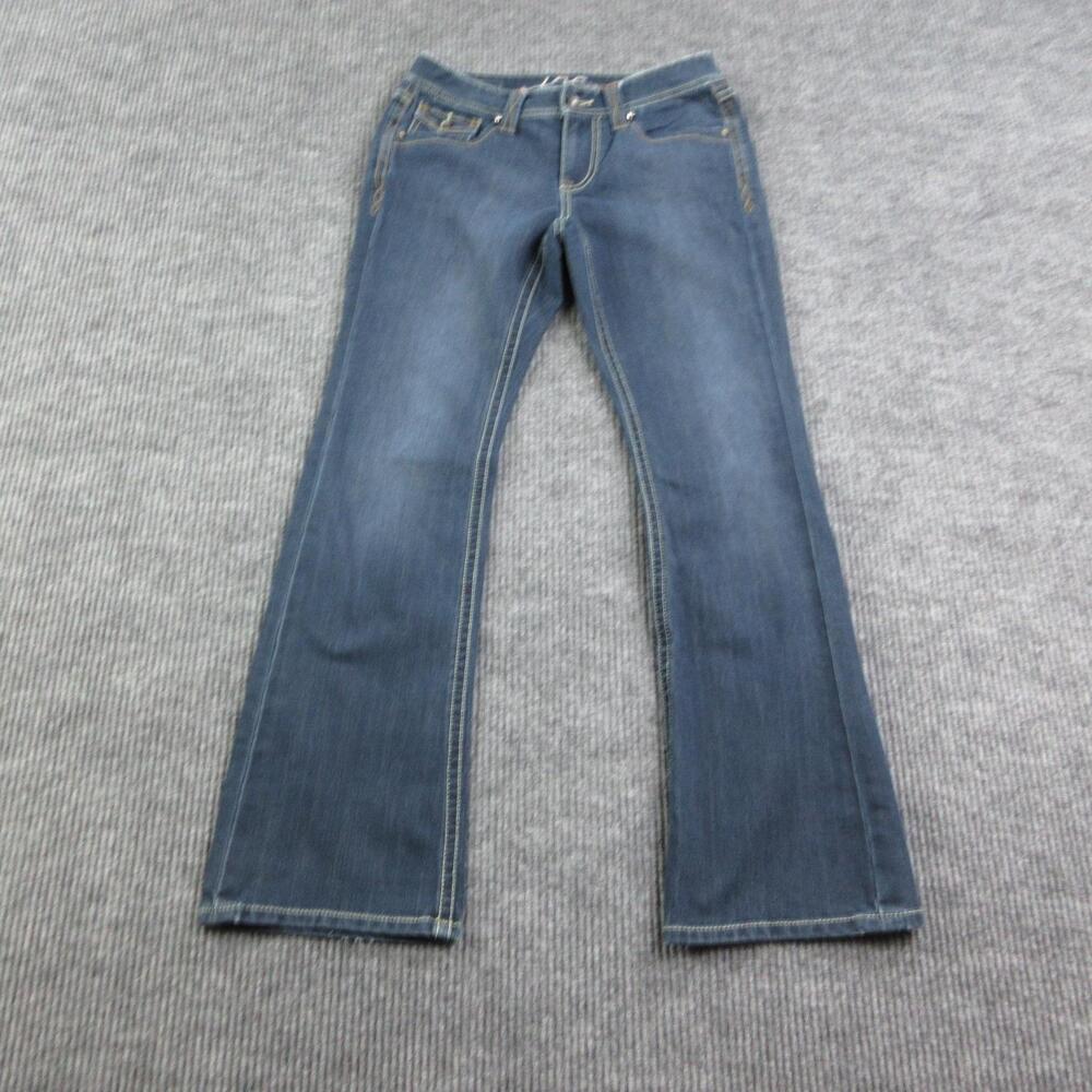 INC International Concepts Jeans Womens 8 Blue Bootcut Mid Rise Stretch 31x31.5*